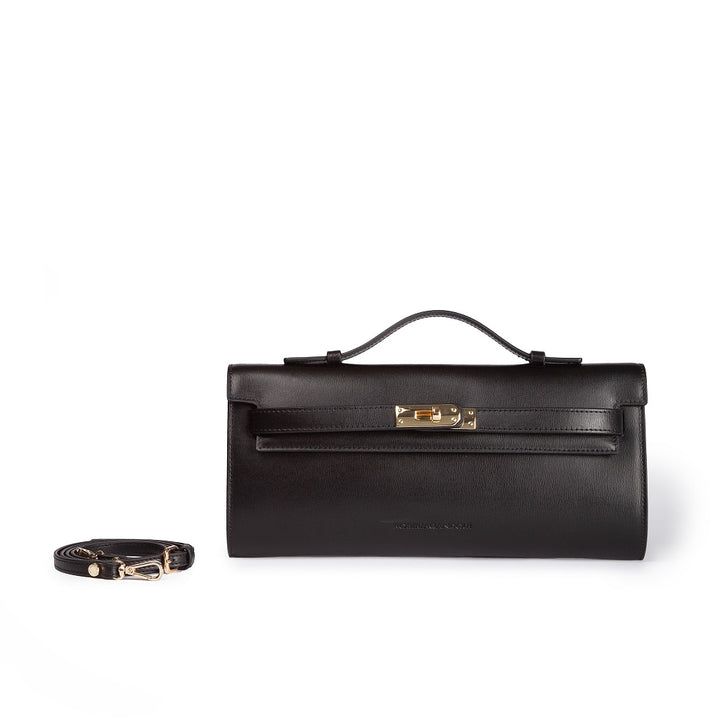 Roberta Gandolfi Jade cluch borsa in pelle con chiusura manico retrattile e tracolla staccabile e regolabile Super sconto