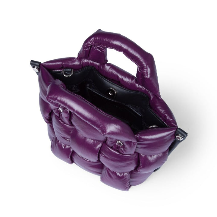 Roberta Gandolfi Greta Mini borsa in tessuto antigoccia imbottita ed intrecciata a mano con finiture in pelle Esporta salva