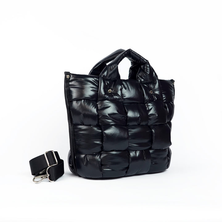 Roberta Gandolfi Greta large borsa in tessuto antigoccia imbottita ed intrecciata a mano con finiture in pelle Black Friday Prezzi