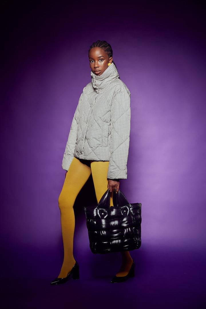 Roberta Gandolfi Greta large borsa in tessuto antigoccia imbottita ed intrecciata a mano con finiture in pelle Black Friday Prezzi