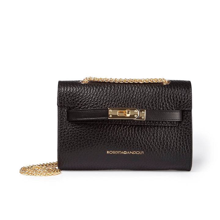 Roberta Gandolfi Frida crossboby in pelle martellata con tracolla di catena dorata Shopping Online