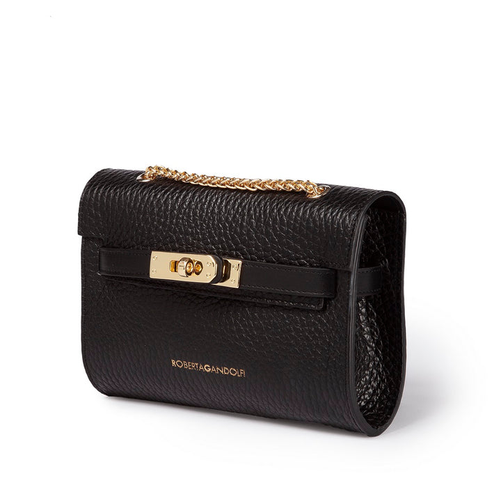 Roberta Gandolfi Frida crossboby in pelle martellata con tracolla di catena dorata Shopping Online