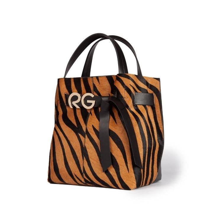 Roberta Gandolfi Dafne pony medium borsa a mano in pelle stampa animalier con tracolla staccabile Vendite Flash