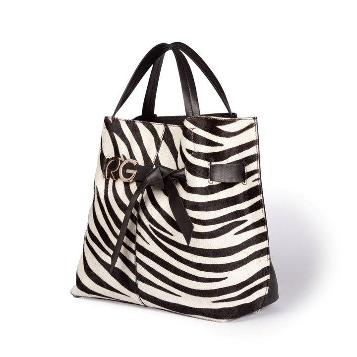 Roberta Gandolfi Dafne pony Large borsa a mano in pelle stampa animalier con tracolla staccabile Negozio