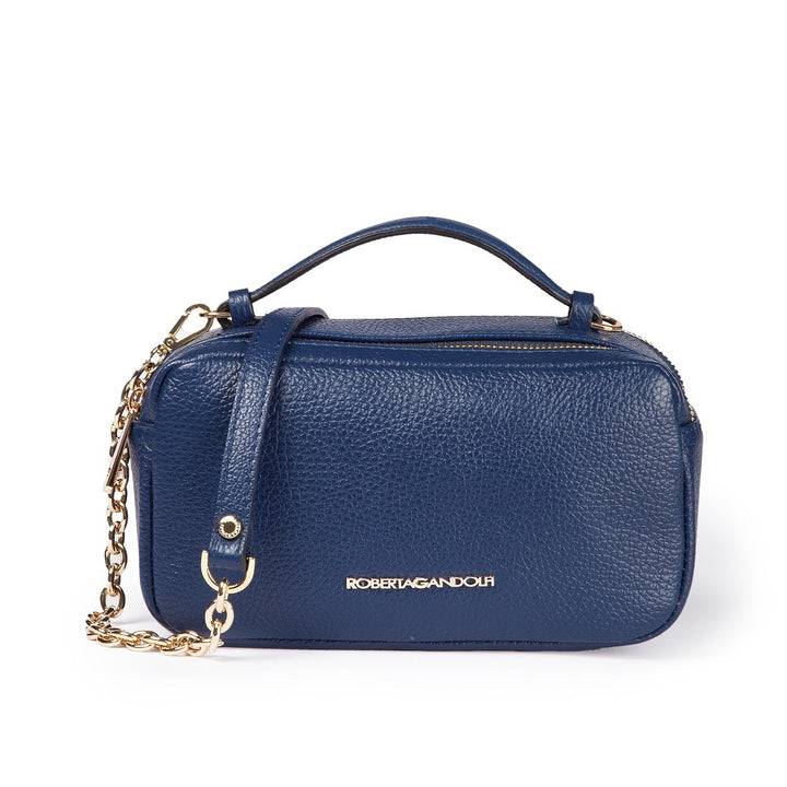 Roberta Gandolfi Brigida camera borsa in pelle con doppio scomparto e tracolla in catena dorata con spallaccio protettivo in pelle Offerta San Valentino