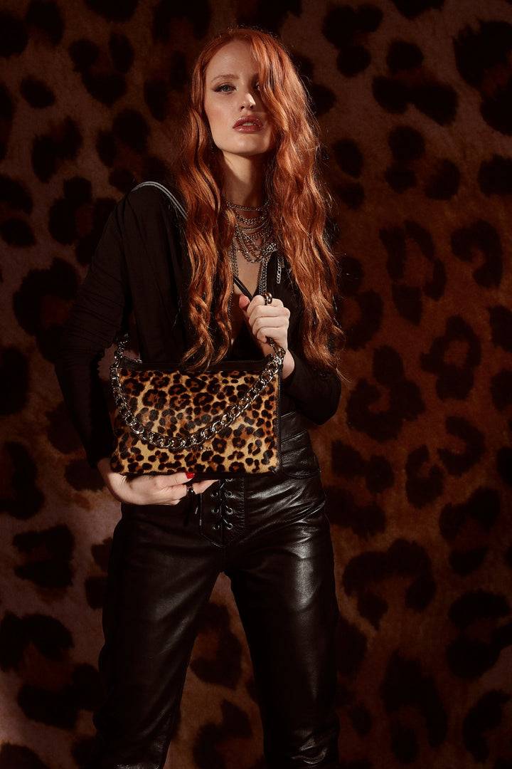 Roberta Gandolfi Alice Pony small borsa in cavallino e pelle martellata con tracolla regolabile e staccabile Offerte giornaliere