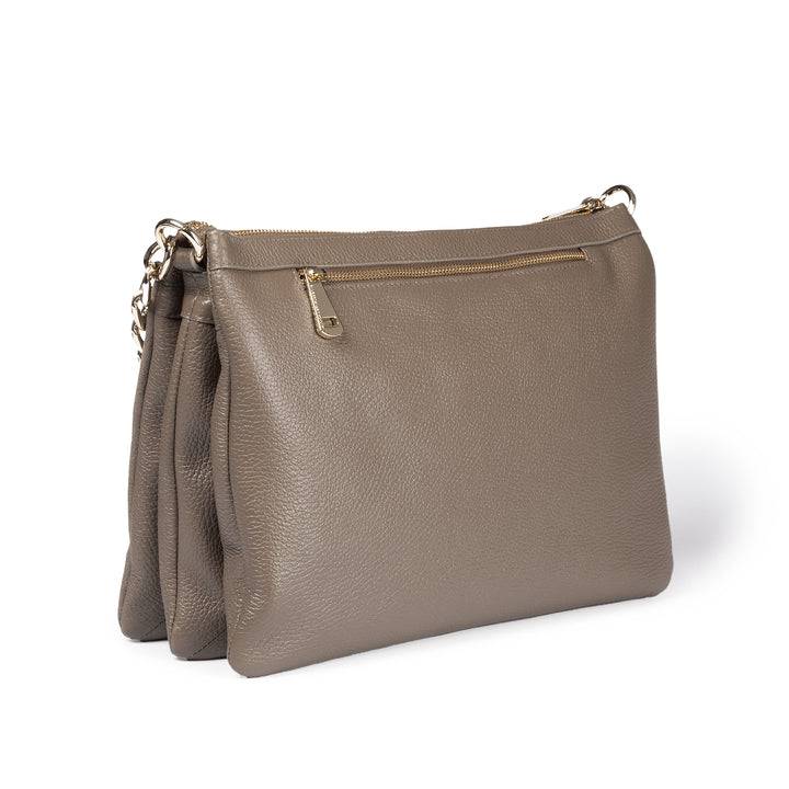 Roberta Gandolfi Alice large borsa in camoscio e pelle martellata con tracolla regolabile e staccabile Enormi risparmi