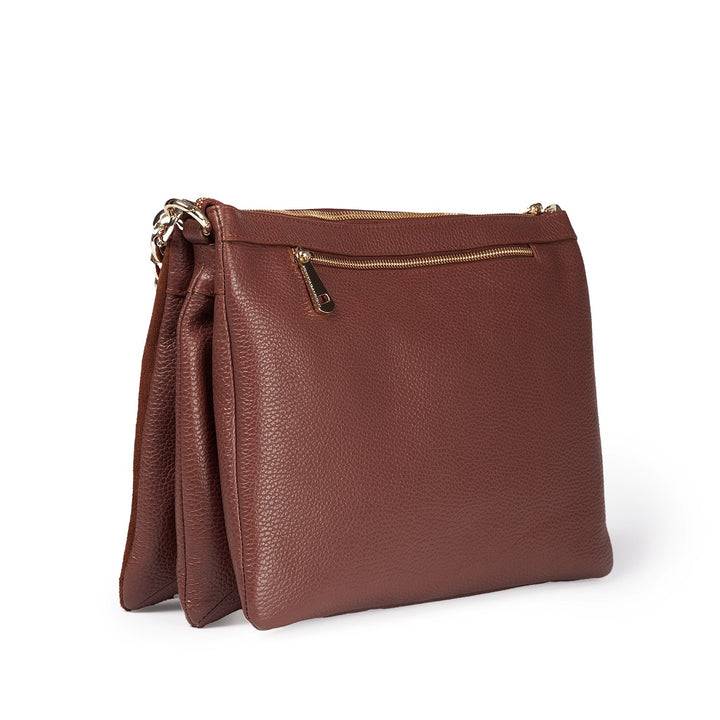 Roberta Gandolfi Alice large borsa in camoscio e pelle martellata con tracolla regolabile e staccabile Sconti VIP