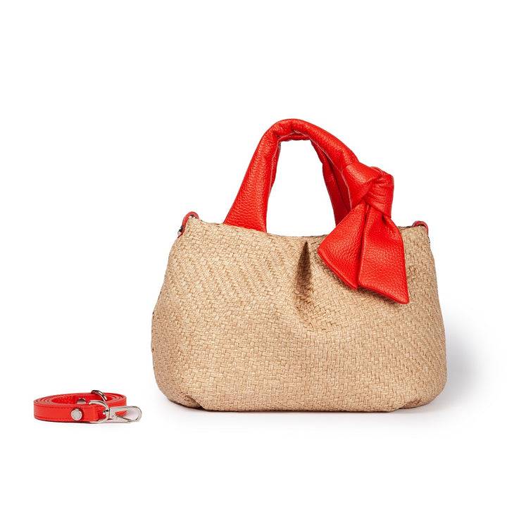 Roberta Gandolfi Matilde Handbag in rafia e pelle con tracolla staccabile Fino al 50% di sconto