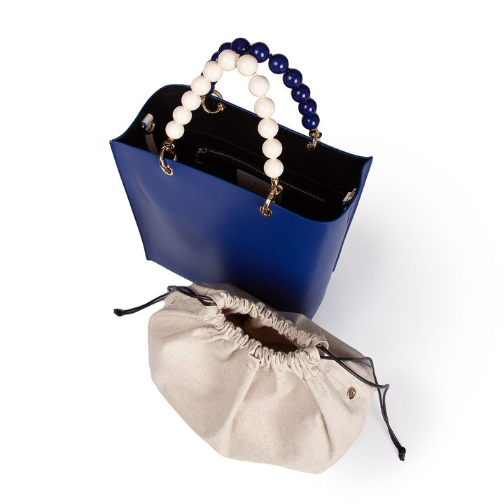 Roberta Gandolfi Zoe Tote bag in pelle bicolor e manicI gioiello Discount Store per i nuovi prodotti
