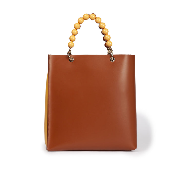 Roberta Gandolfi Zoe Tote bag in pelle bicolor e manicI gioiello Super sconto