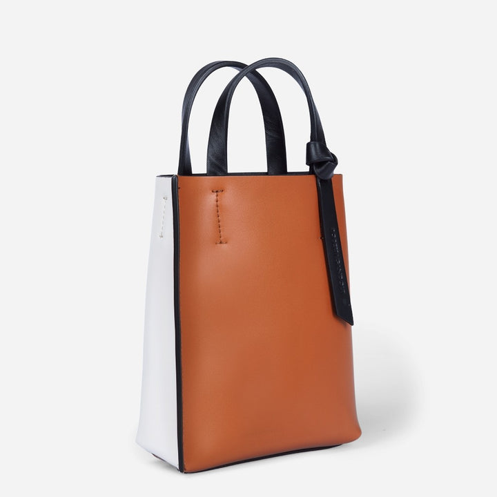 Roberta Gandolfi Cinzia Mini bag in pelle bicolor e tracolla staccabile Sottocosto