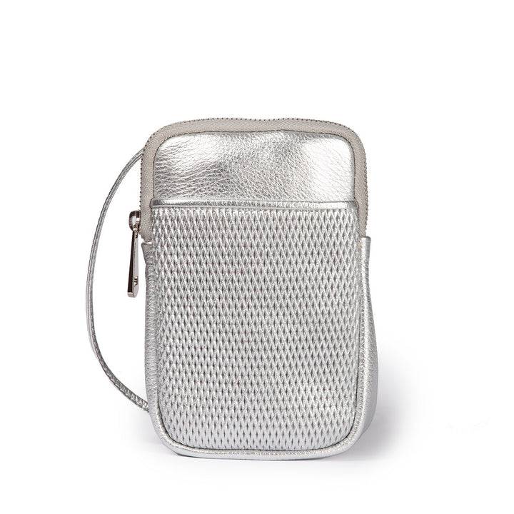Roberta Gandolfi Yuma Phone holder in pelle di vitello con tracolla staccabile e regolabile e tasca esterna In Saldo