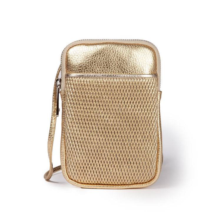 Roberta Gandolfi Yuma Phone holder in pelle di vitello con tracolla staccabile e regolabile e tasca esterna Moda