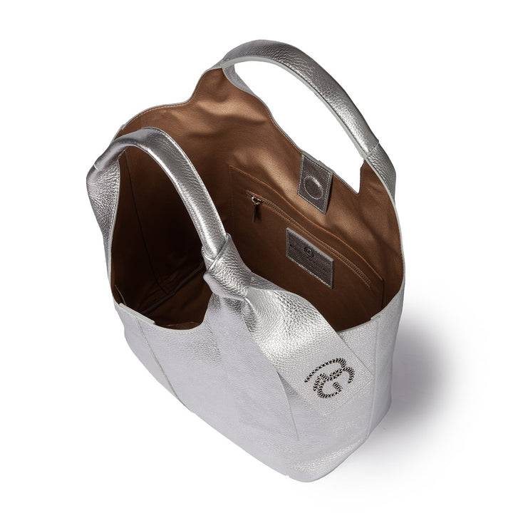 Roberta Gandolfi Maia Tote borsa hobo in pelle martellata Offerta Giorno del Papà