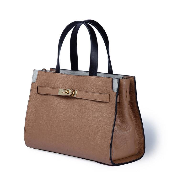 Roberta Gandolfi Frida Handbag in pelle martellata con tracolla logata in tessuto regolabile Latest fashion