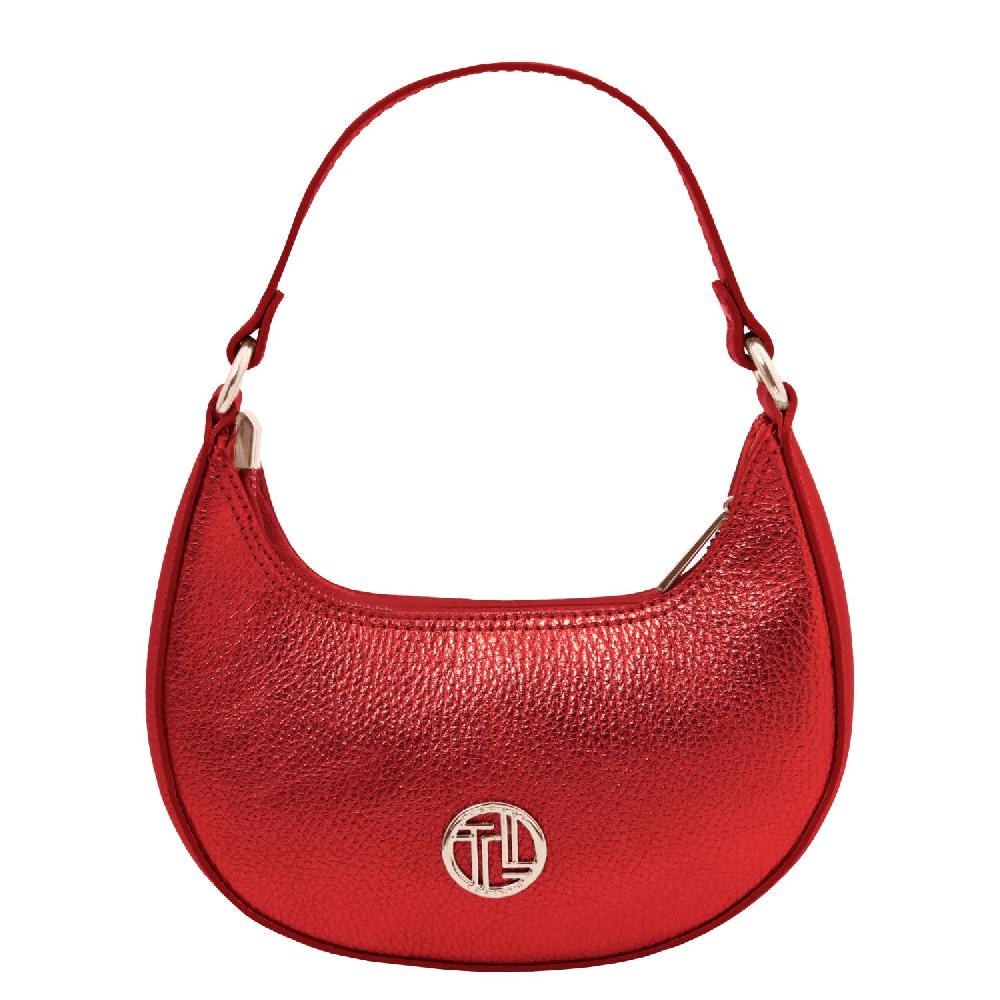 Tuscany Leather Bolso a Mano en Piel Metallic et Bandolera de Cadena Nuova