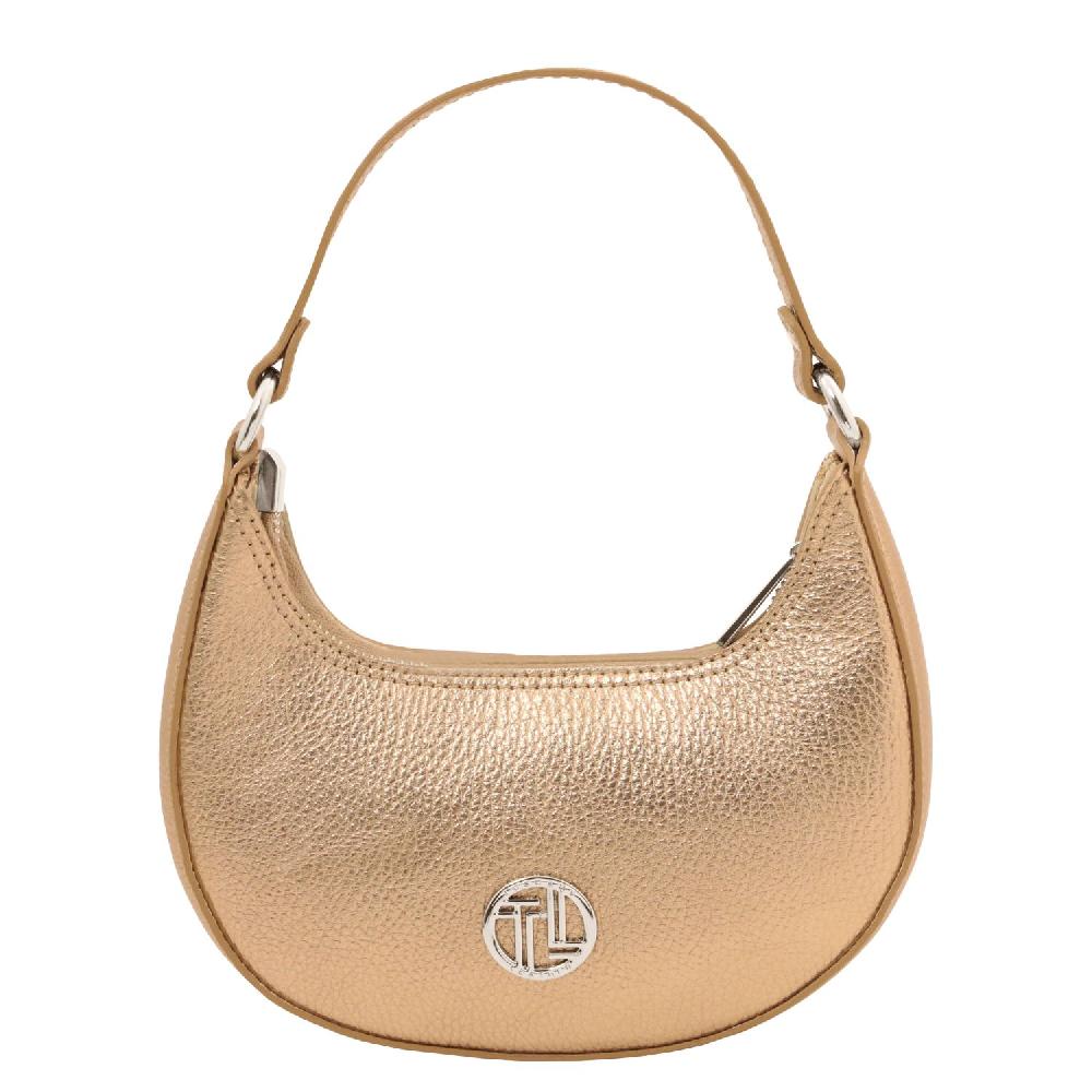 Tuscany Leather Bolso a Mano en Piel Metallic et Bandolera de Cadena Moda