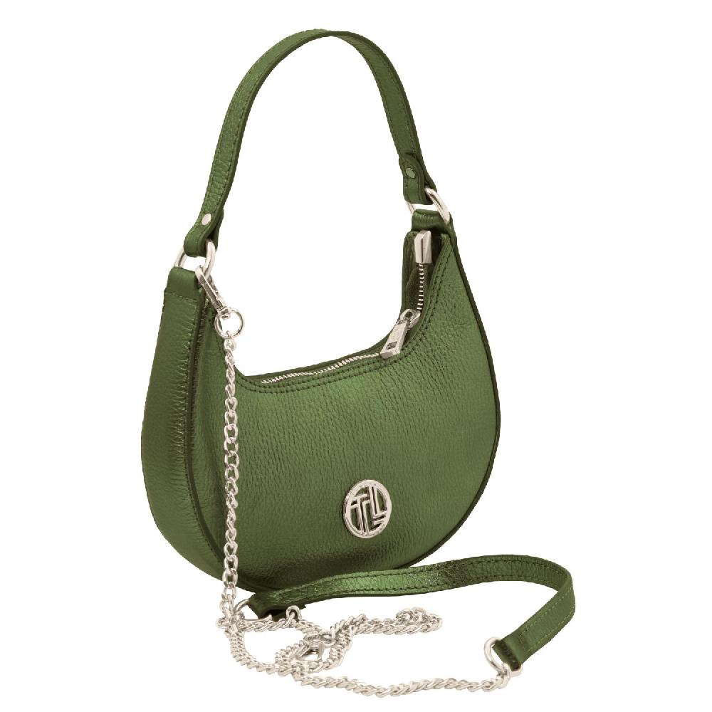 Tuscany Leather Bolso a Mano en Piel Metallic et Bandolera de Cadena 2025