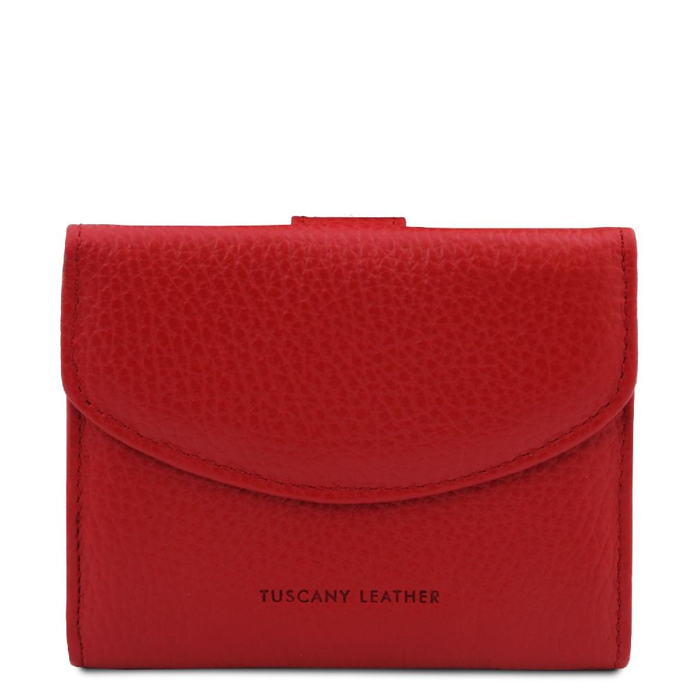 Tuscany Leather Esclusivo Portafoglio da Donna 3 Ante con Portaspiccioli in Pelle Prezzo Ridotto