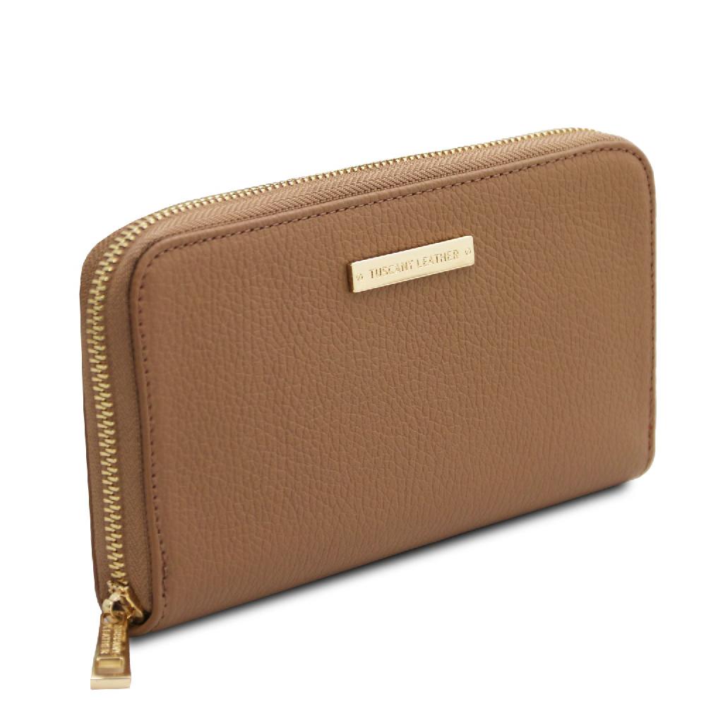 Tuscany Leather Esclusivo Portafogli in Pelle zip Around Nuovo