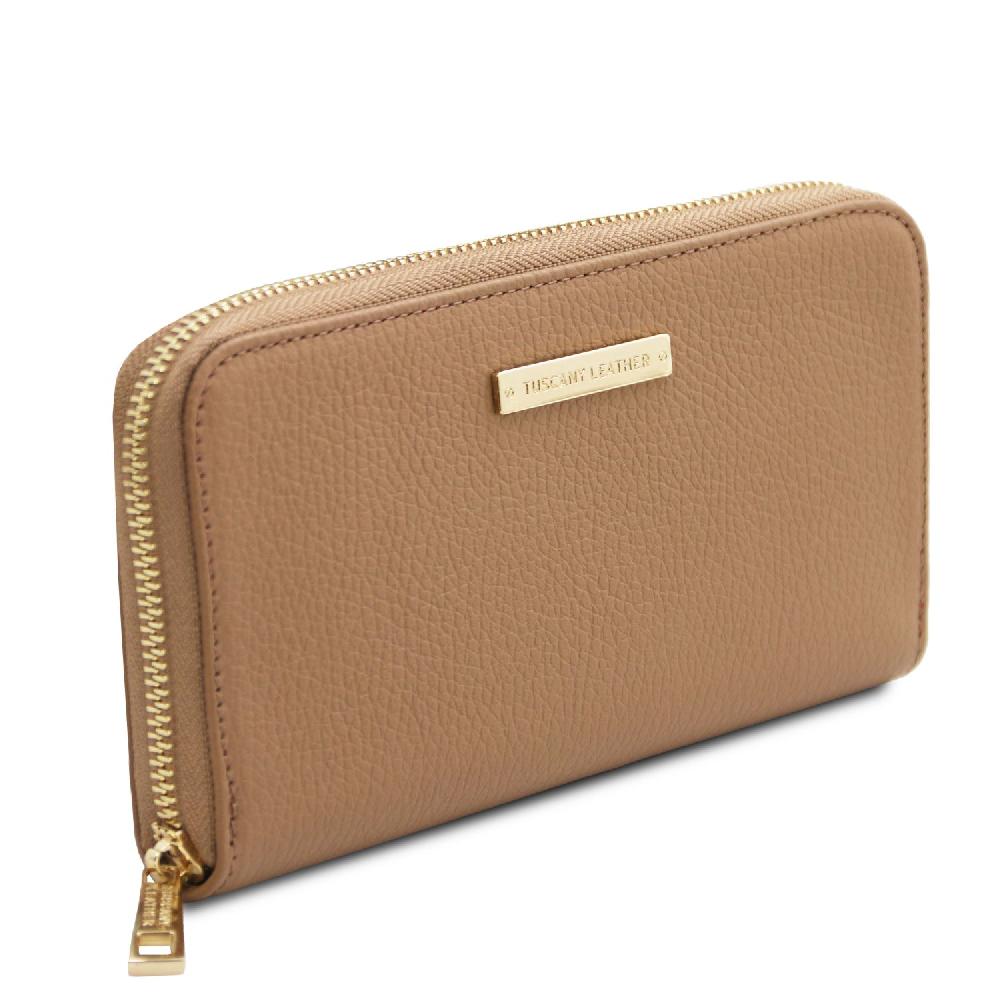 Tuscany Leather Esclusivo Portafogli in Pelle zip Around Qualità