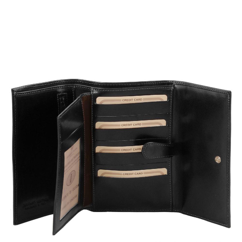 Tuscany Leather Esclusivo Portafogli da Donna in Pelle 4 Ante Sconto