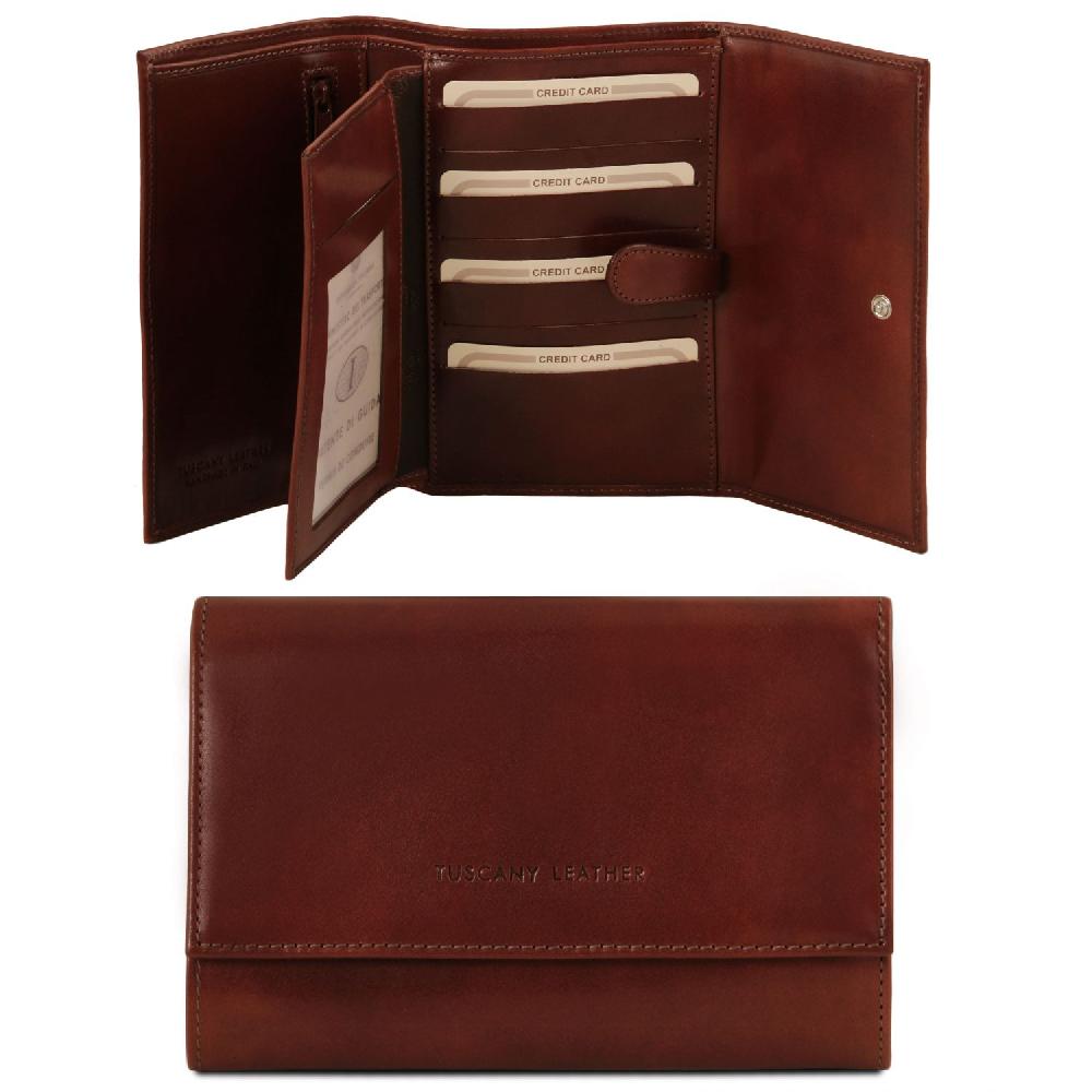 Tuscany Leather Esclusivo Portafogli da Donna in Pelle 4 Ante Offerta