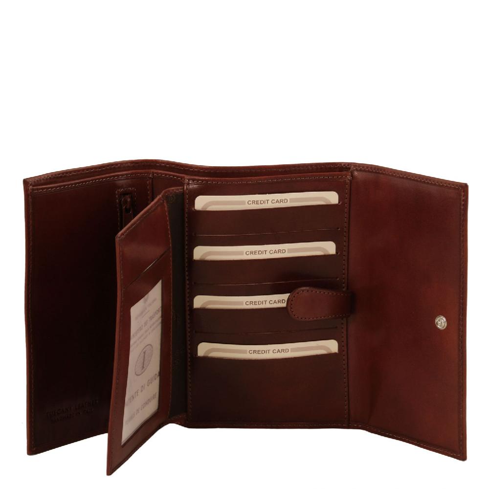 Tuscany Leather Esclusivo Portafogli da Donna in Pelle 4 Ante Offerta