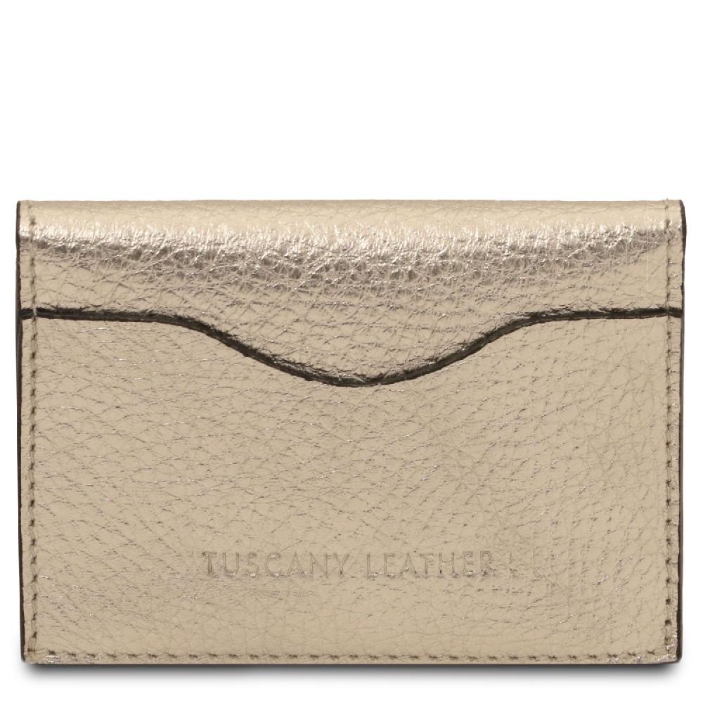 Tuscany Leather Porta Biglietti da Visita / Carte di Credito in Pelle In Linea