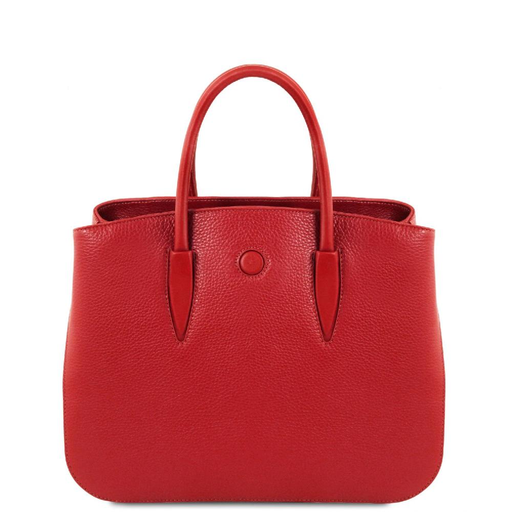 Tuscany Leather Borsa a Mano in Pelle e Portafoglio in Pelle 3 Ante con Portaspiccioli In Linea