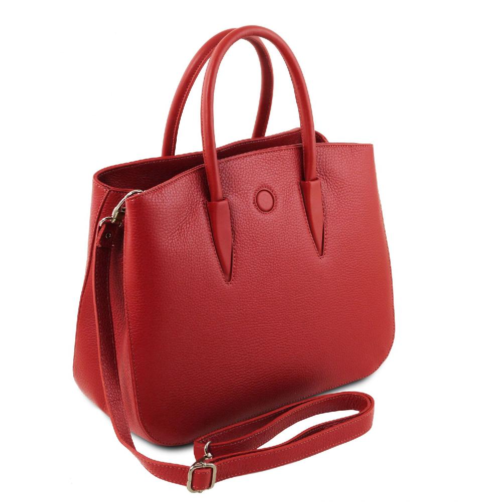 Tuscany Leather Borsa a Mano in Pelle e Portafoglio in Pelle 3 Ante con Portaspiccioli In Linea
