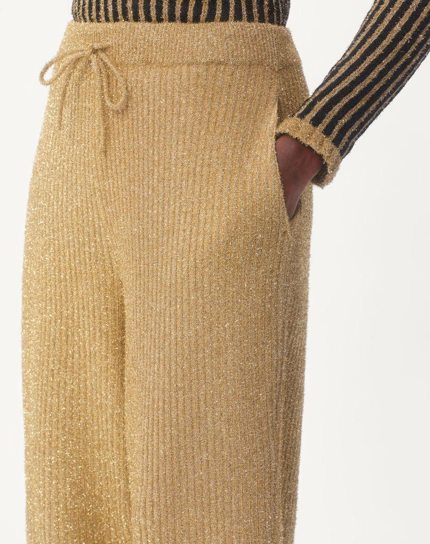 Valentino Handbags Pantaloni Di Maglia In Lurex per Donna in Oro | Valentino IT Convenienza