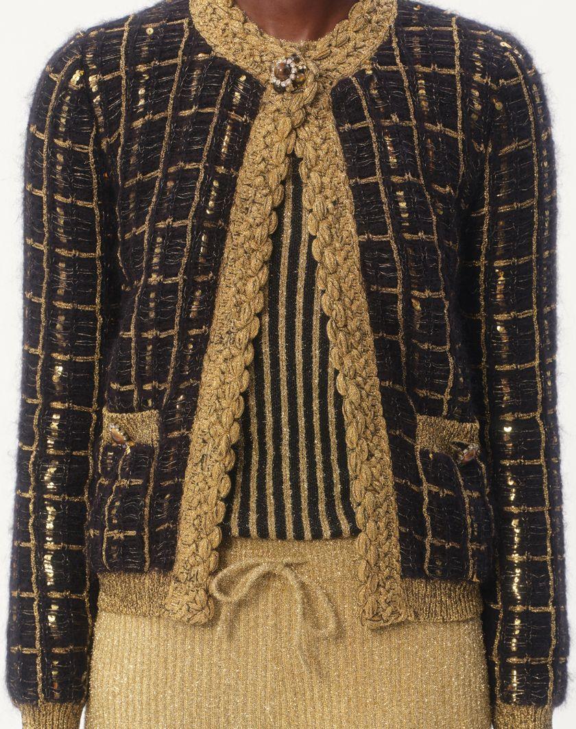 Valentino Handbags Giacca Di Maglia In Mohair E Paillettes per Donna in Nero/oro | Valentino IT Offerta