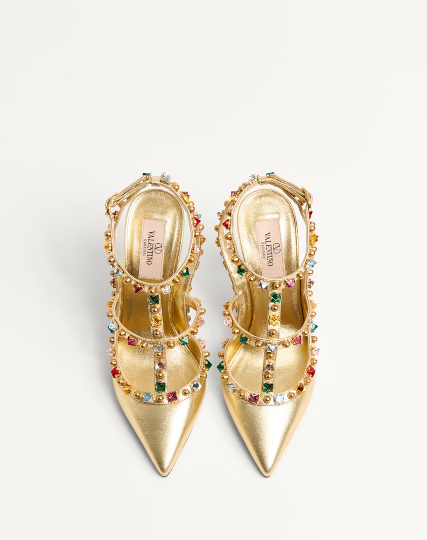 Valentino Handbags Décolleté Rockstud In Nappa Laminata Con Cabochon E Cristalli 100mm per Donna in Multicolor | Valentino IT Vendita Economica