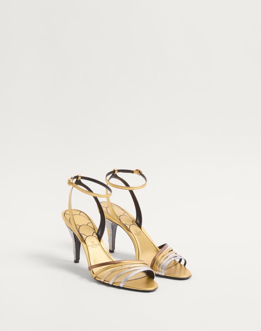 Valentino Handbags Sandalo Ladycrush In Nappa Laminata Con Cristalli 85mm per Donna in Multicolor | Valentino IT Vendite Flash