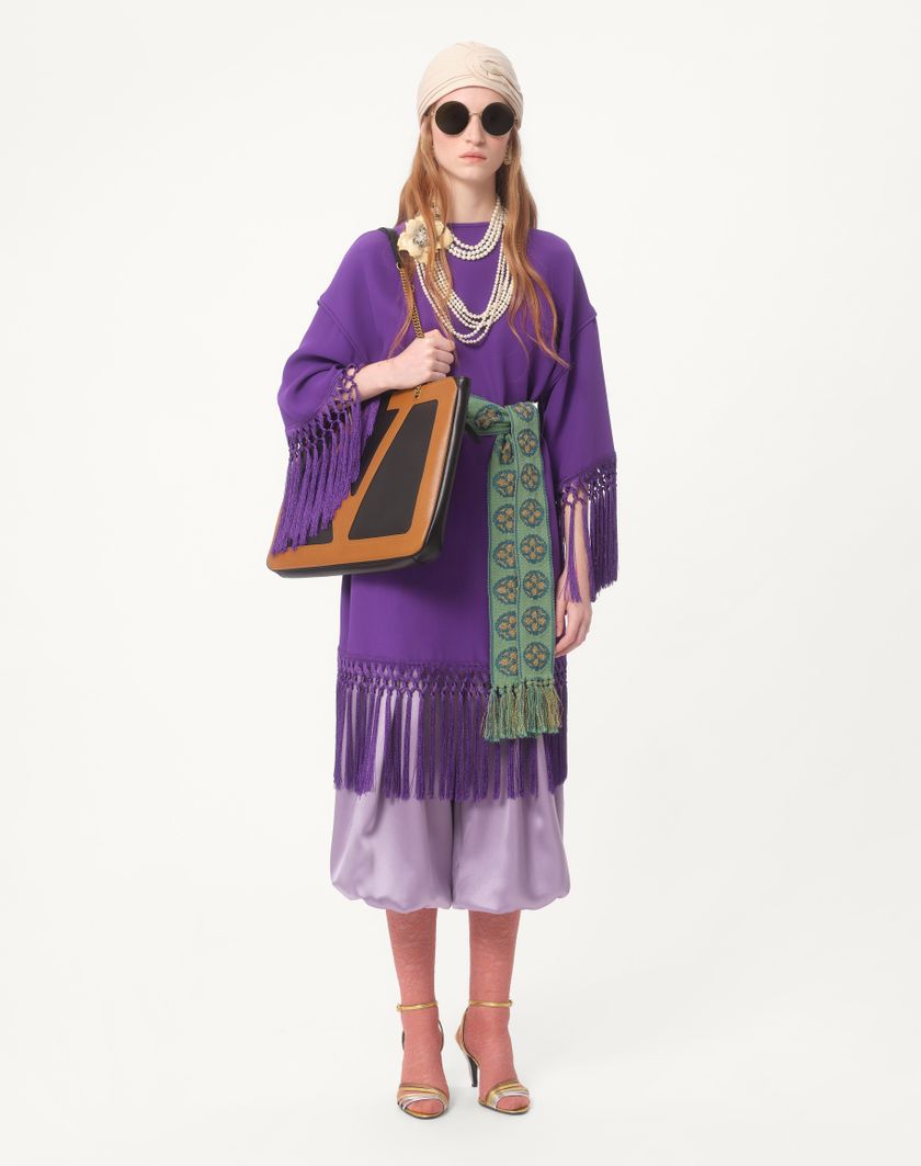Valentino Handbags Abito In Cady Couture per Donna in Violet | Valentino IT In Saldo