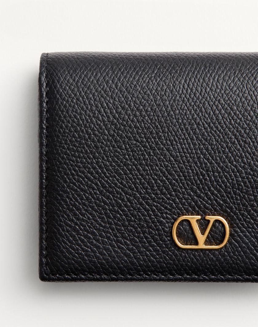 Valentino Handbags Portafoglio Vlogo Signature In Vitello Granato per Donna in Nero | Valentino IT Italy