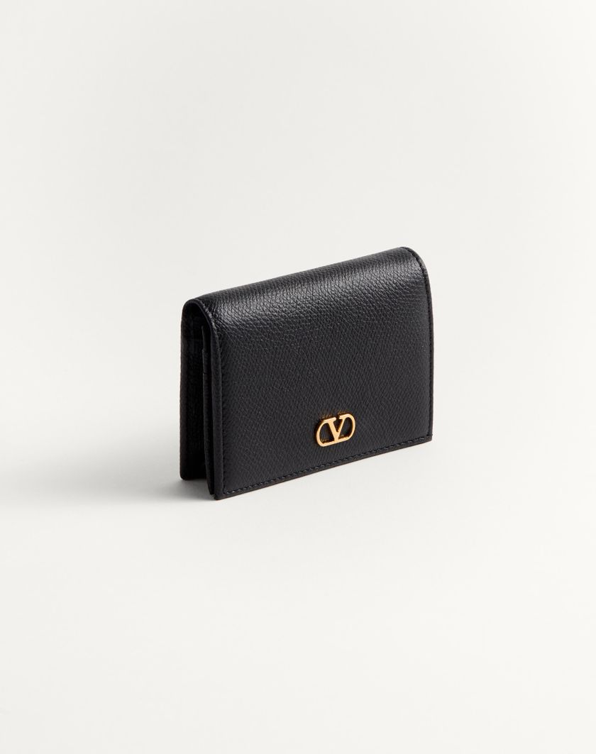 Valentino Handbags Portafoglio Vlogo Signature In Vitello Granato per Donna in Nero | Valentino IT Italy