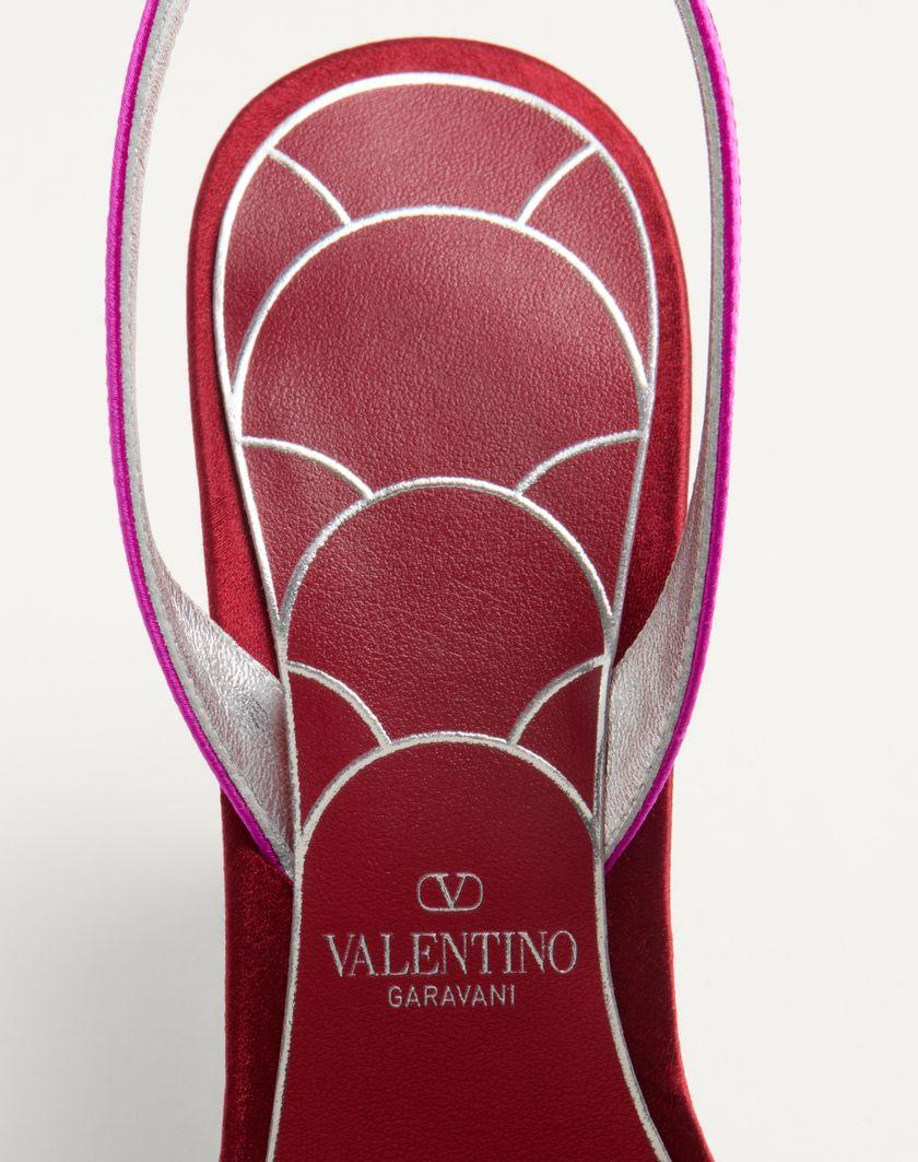 Valentino Handbags Sandalo Ladycrush In Raso Con Cristalli 85mm per Donna in Multicolor | Valentino IT In Linea