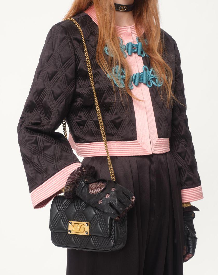 Valentino Handbags Giacca In Doppia Duchesse per Donna in Nero/rosa | Valentino IT Nuovo