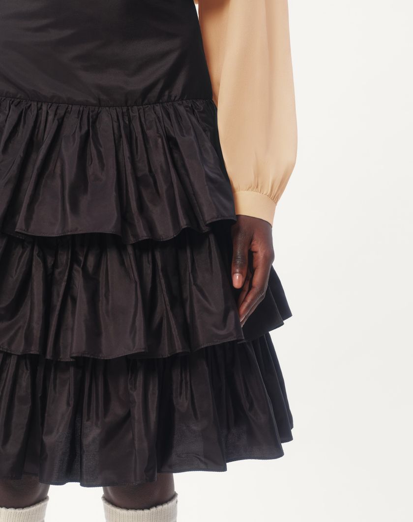 Valentino Handbags Gonna In Taffetas A Balze per Donna in Nero | Valentino IT Qualità