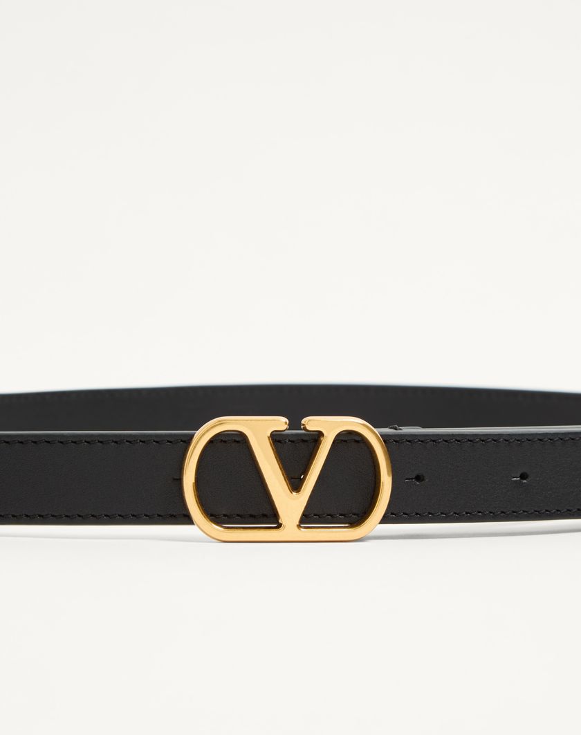 Valentino Handbags Cintura Vlogo Signature In Vitello Lucido 20 Mm per Donna in Avorio | Valentino IT Pezzi Unici