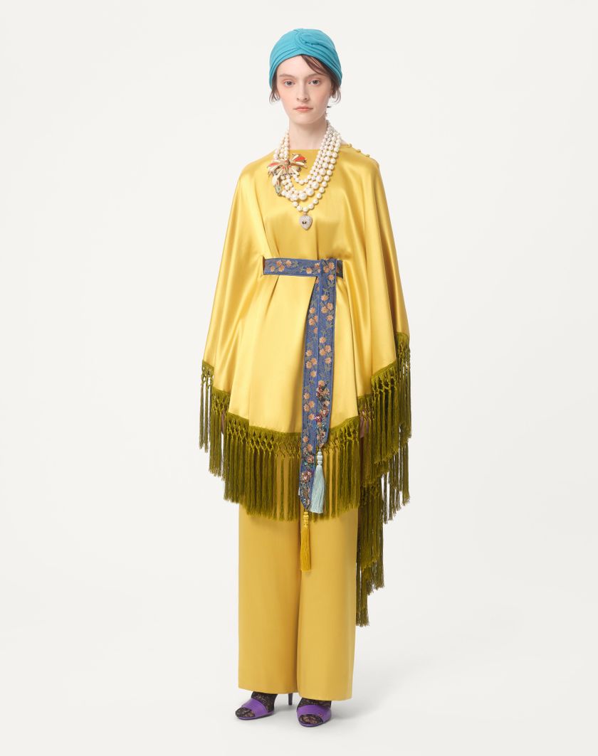 Valentino Handbags Pantaloni In Doppia Duchesse per Donna in Oro | Valentino IT Acquista Ora