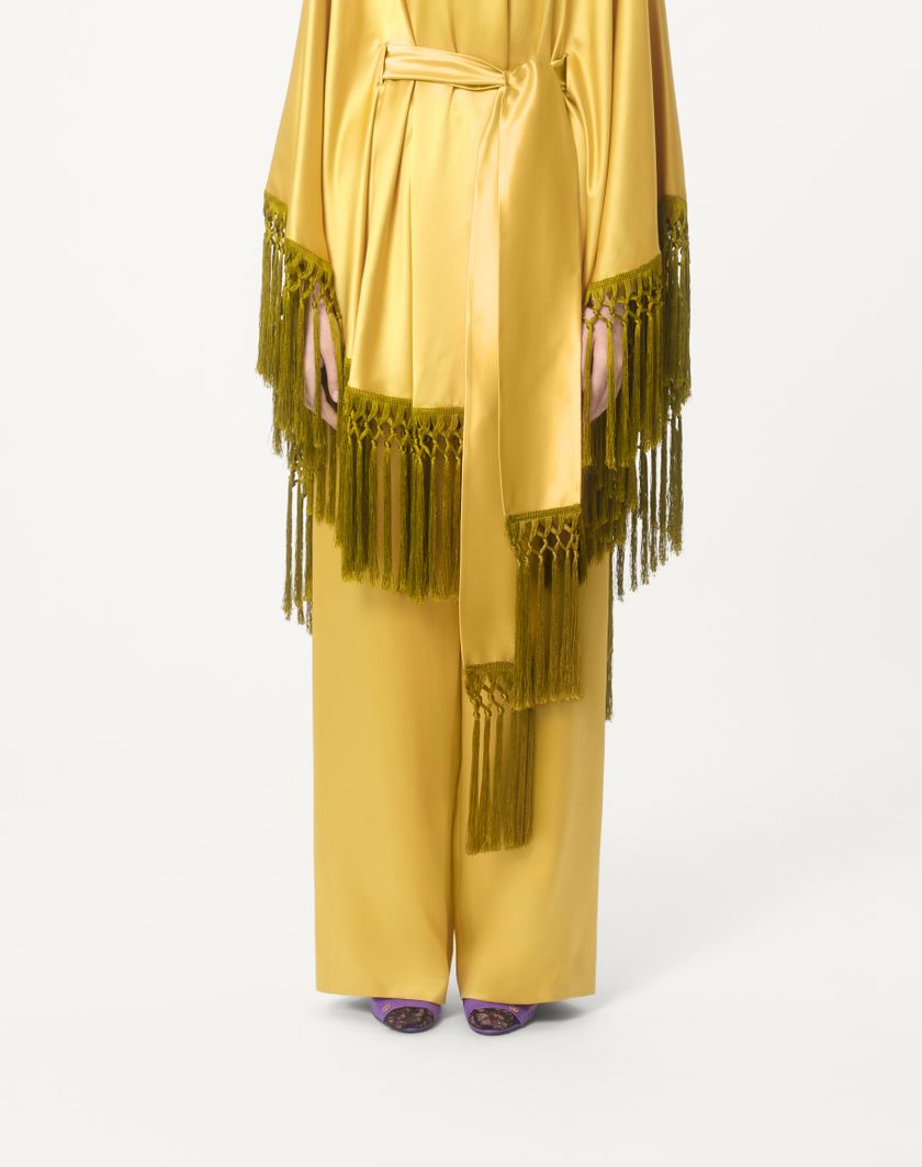 Valentino Handbags Pantaloni In Doppia Duchesse per Donna in Oro | Valentino IT Acquista Ora