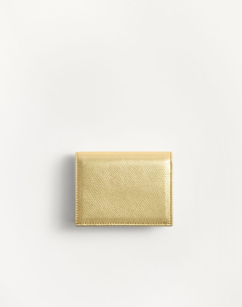 Valentino Handbags Portafoglio Vlogo Signature In Vitello Granato Laminato per Donna in Antique Brass | Valentino IT Consegna Veloce