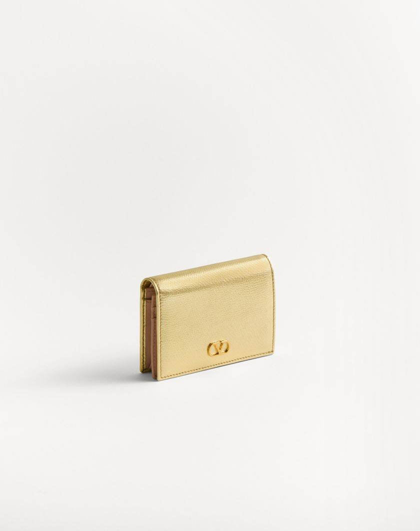 Valentino Handbags Portafoglio Vlogo Signature In Vitello Granato Laminato per Donna in Antique Brass | Valentino IT Consegna Veloce