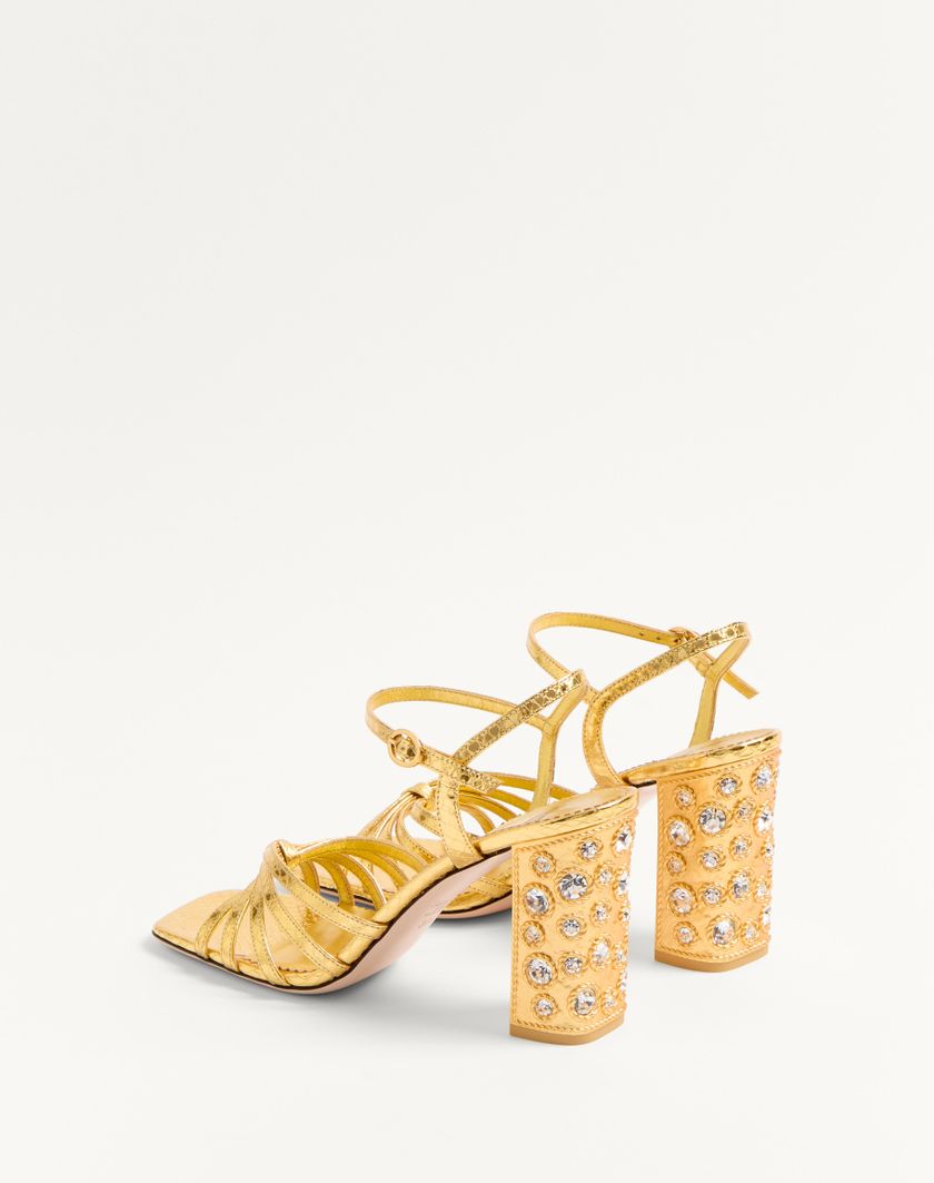 Valentino Handbags Sandalo Preshoes In Ayers Laminato Con Cristalli 90mm per Donna in Oro/crystal | Valentino IT Fino Al -60%