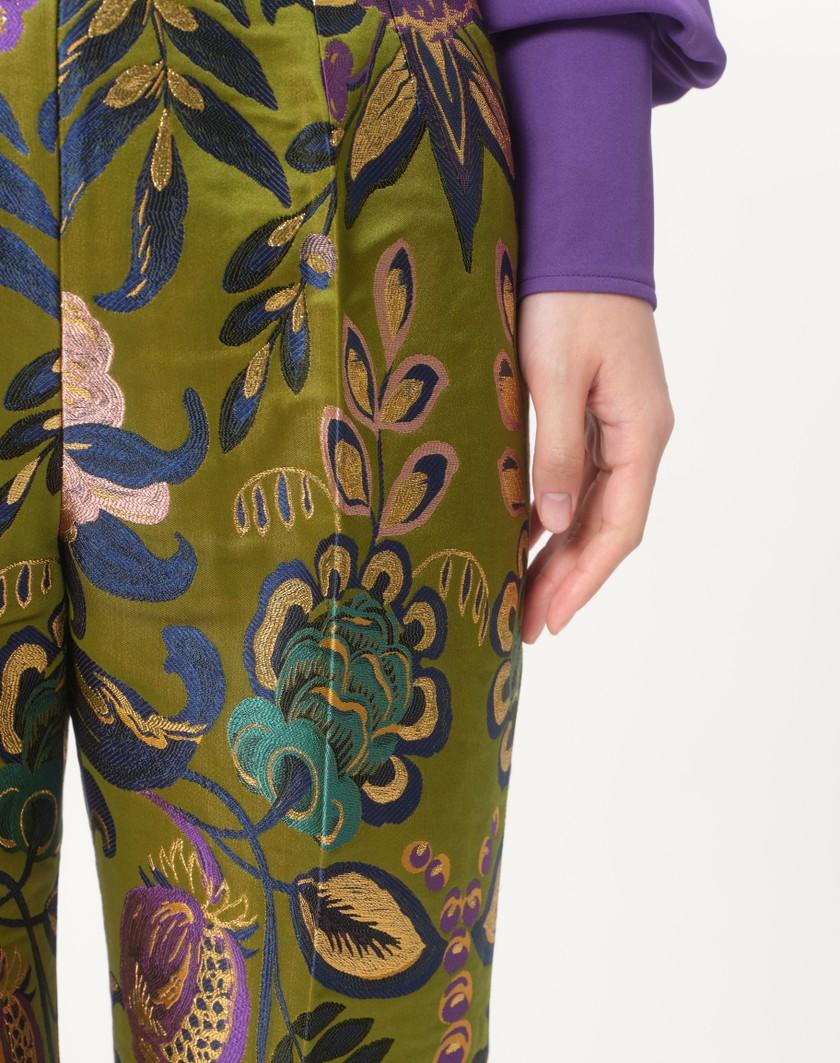 Valentino Handbags Pantaloni In Apres L'hiver Jacquard Floreale Lurex per Donna in Multicolor | Valentino IT Convenienza