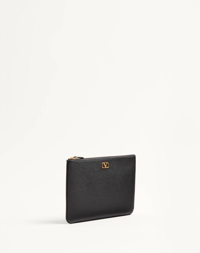 Valentino Handbags Pochette Vlogo Signature In Vitello Granato per Donna in Nero | Valentino IT Offerta